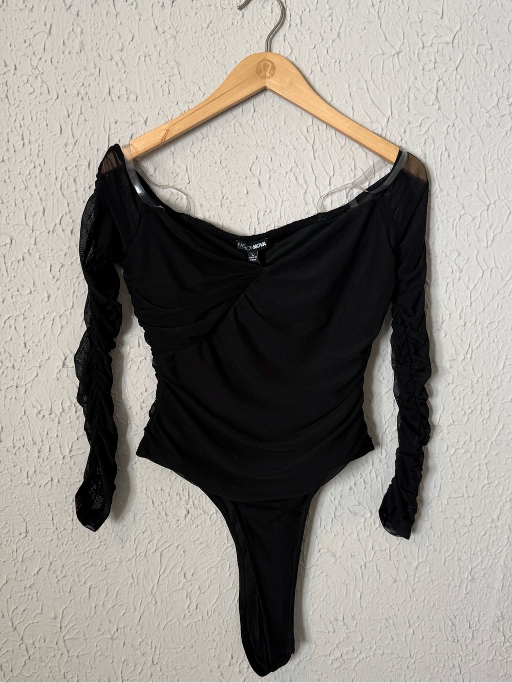 Ruched Mesh Bodysuit
